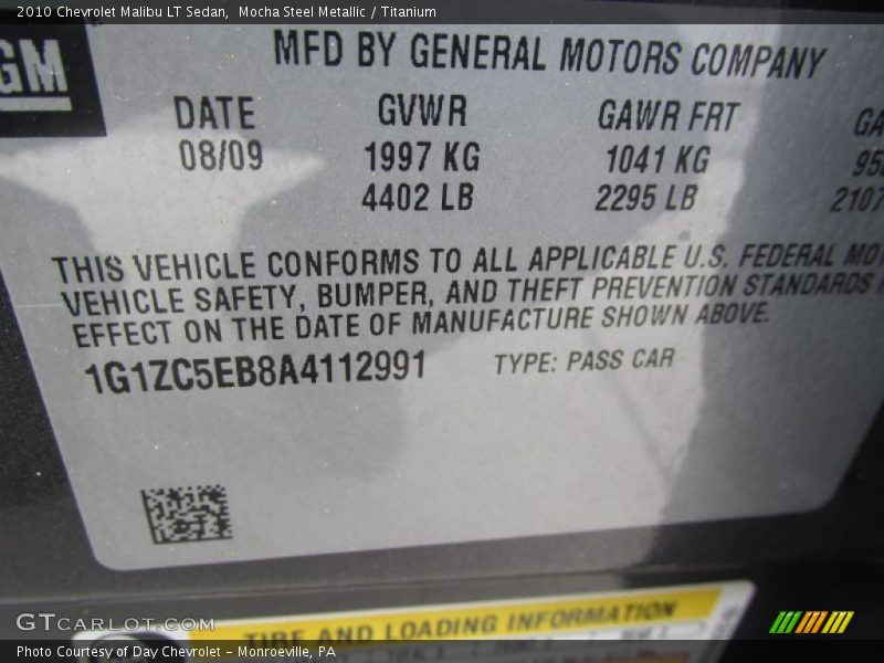 Mocha Steel Metallic / Titanium 2010 Chevrolet Malibu LT Sedan