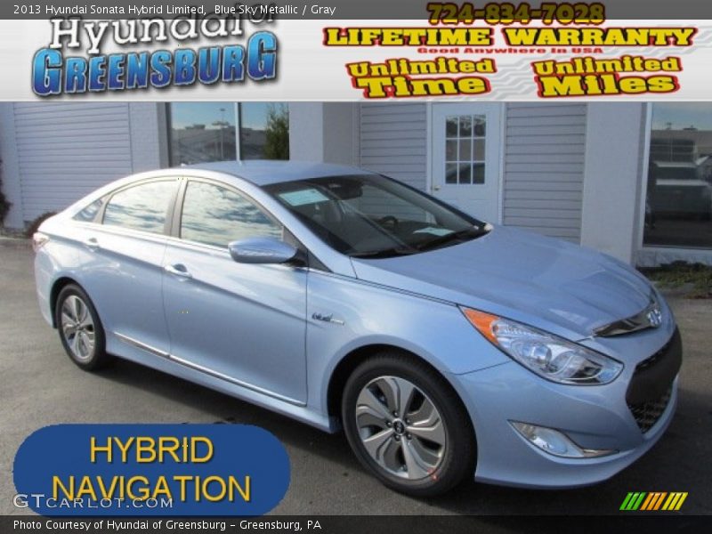 Blue Sky Metallic / Gray 2013 Hyundai Sonata Hybrid Limited