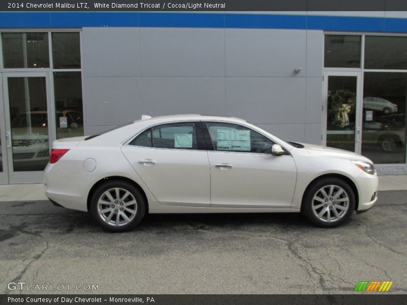 White Diamond Tricoat / Cocoa/Light Neutral 2014 Chevrolet Malibu LTZ