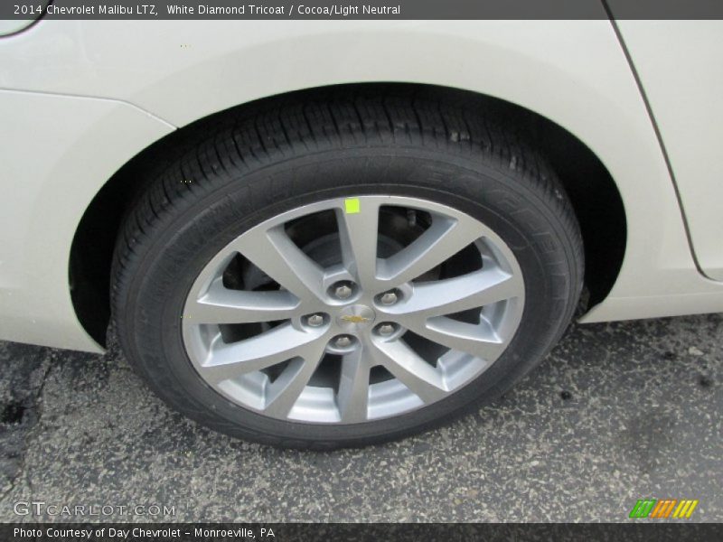 White Diamond Tricoat / Cocoa/Light Neutral 2014 Chevrolet Malibu LTZ