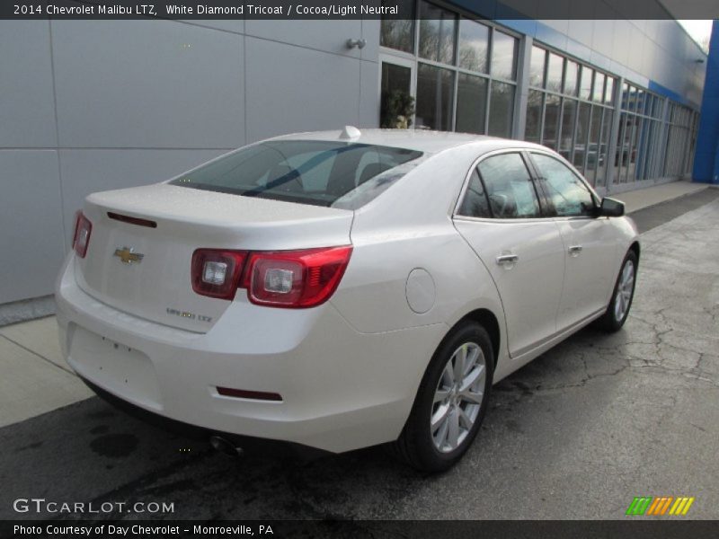 White Diamond Tricoat / Cocoa/Light Neutral 2014 Chevrolet Malibu LTZ