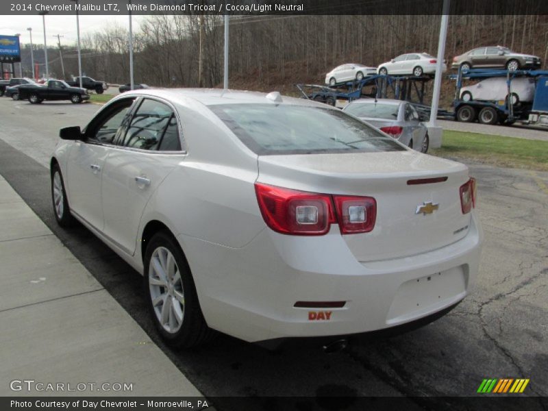 White Diamond Tricoat / Cocoa/Light Neutral 2014 Chevrolet Malibu LTZ