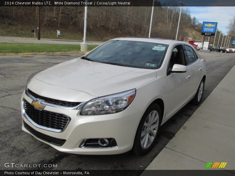 White Diamond Tricoat / Cocoa/Light Neutral 2014 Chevrolet Malibu LTZ
