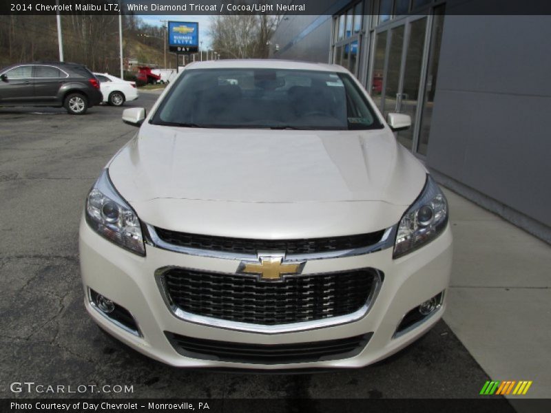 White Diamond Tricoat / Cocoa/Light Neutral 2014 Chevrolet Malibu LTZ