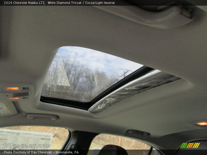 White Diamond Tricoat / Cocoa/Light Neutral 2014 Chevrolet Malibu LTZ