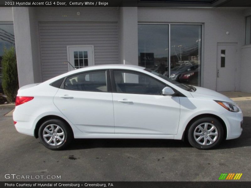 Century White / Beige 2013 Hyundai Accent GLS 4 Door