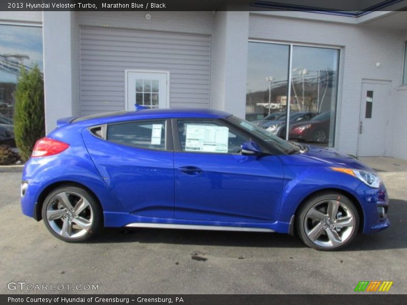 Marathon Blue / Black 2013 Hyundai Veloster Turbo