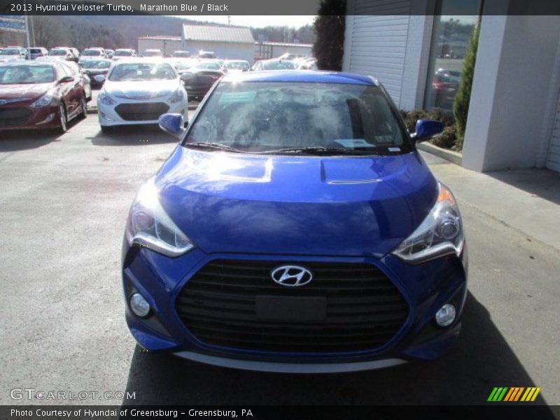 Marathon Blue / Black 2013 Hyundai Veloster Turbo