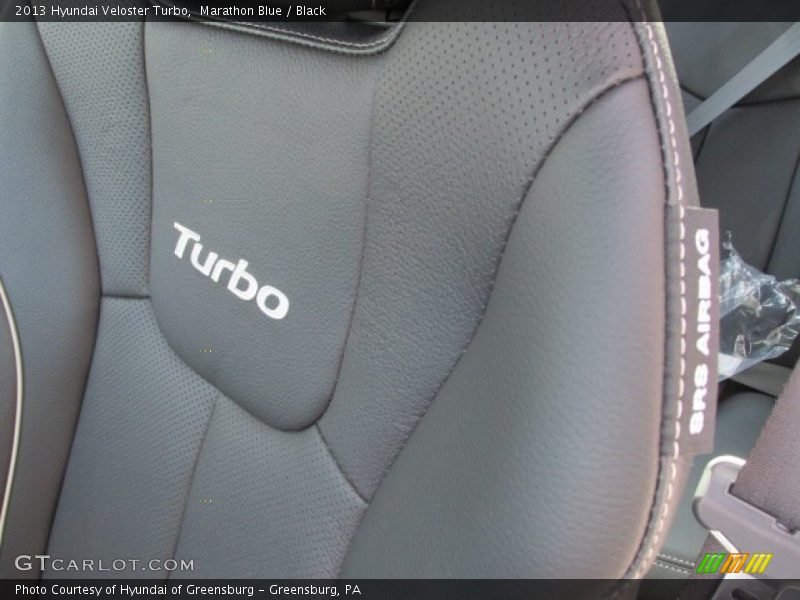 Marathon Blue / Black 2013 Hyundai Veloster Turbo