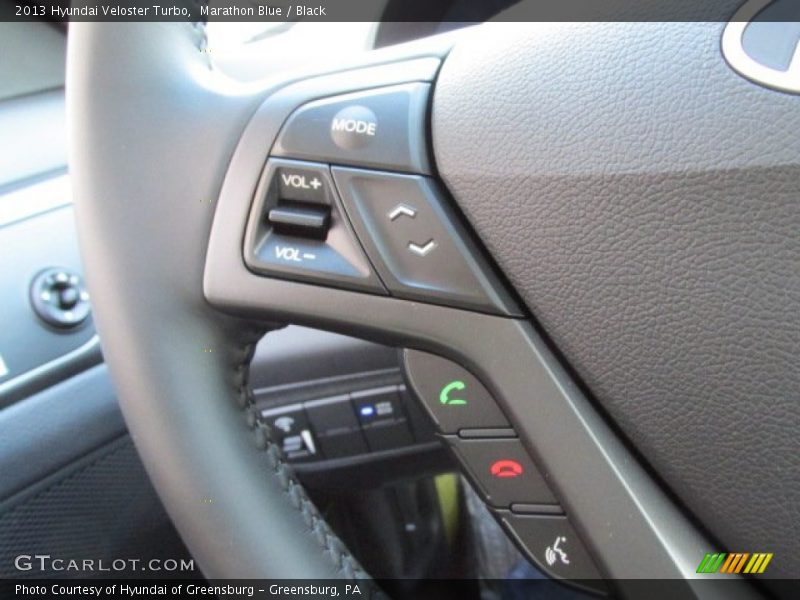 Marathon Blue / Black 2013 Hyundai Veloster Turbo
