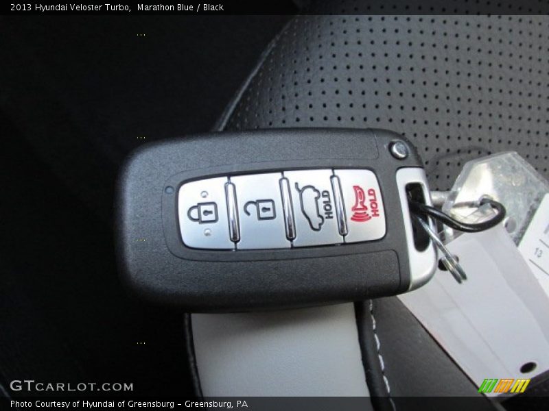 Marathon Blue / Black 2013 Hyundai Veloster Turbo