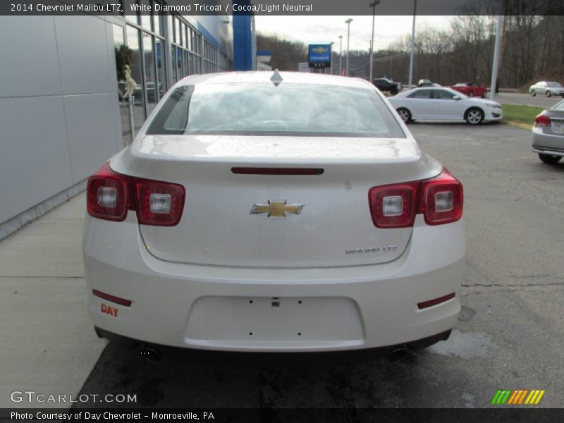 White Diamond Tricoat / Cocoa/Light Neutral 2014 Chevrolet Malibu LTZ