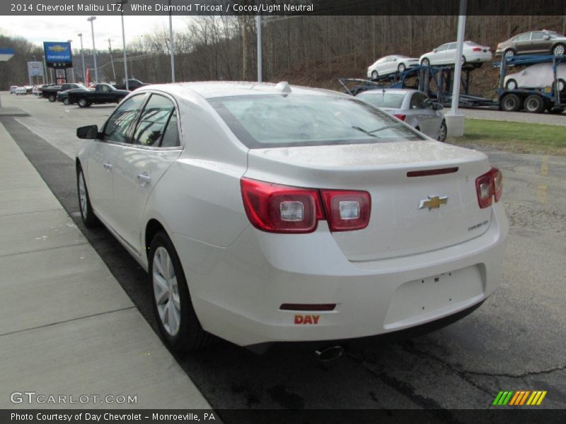 White Diamond Tricoat / Cocoa/Light Neutral 2014 Chevrolet Malibu LTZ