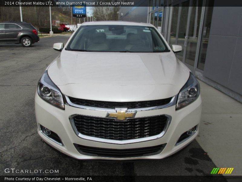 White Diamond Tricoat / Cocoa/Light Neutral 2014 Chevrolet Malibu LTZ