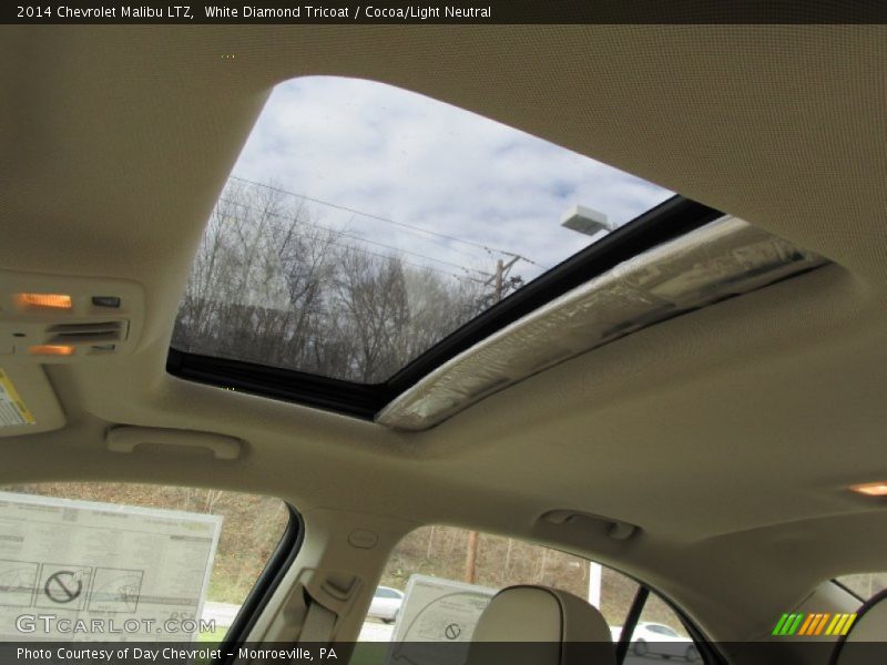 White Diamond Tricoat / Cocoa/Light Neutral 2014 Chevrolet Malibu LTZ