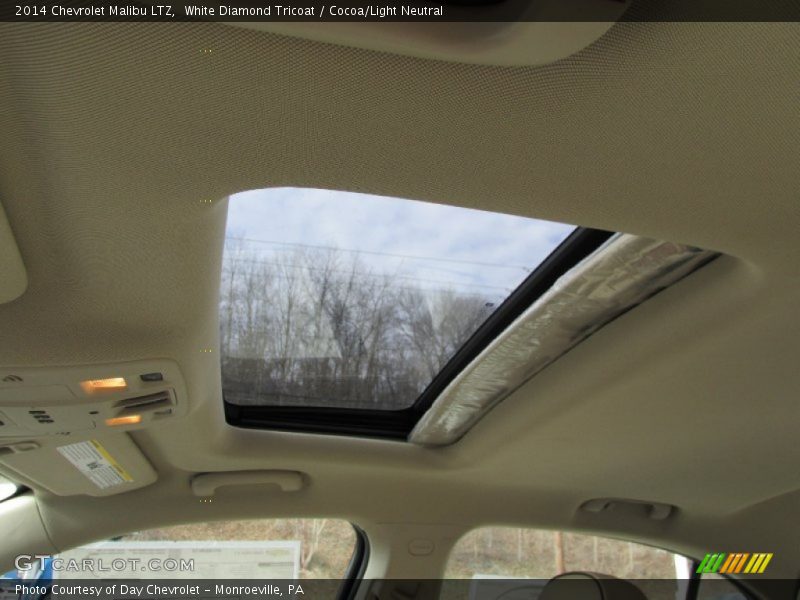 White Diamond Tricoat / Cocoa/Light Neutral 2014 Chevrolet Malibu LTZ