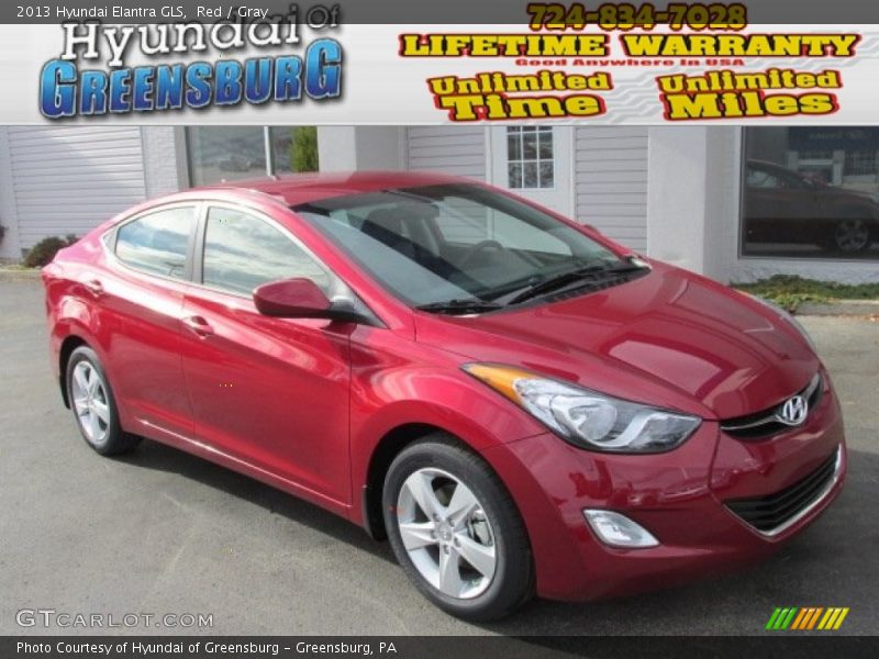 Red / Gray 2013 Hyundai Elantra GLS