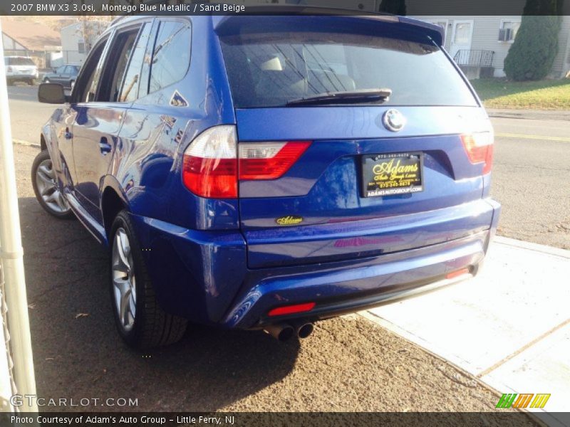 Montego Blue Metallic / Sand Beige 2007 BMW X3 3.0si