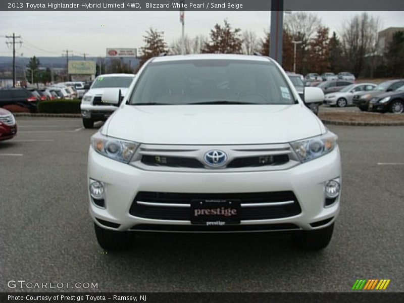 Blizzard White Pearl / Sand Beige 2013 Toyota Highlander Hybrid Limited 4WD