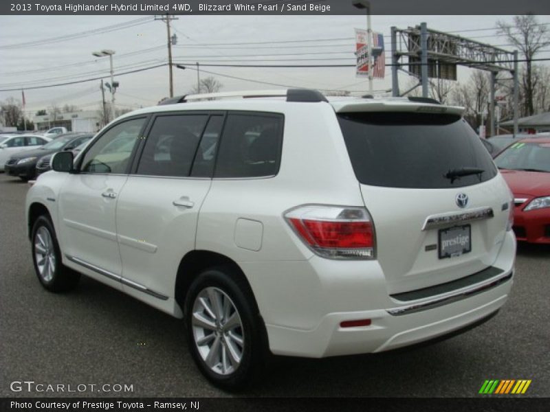 Blizzard White Pearl / Sand Beige 2013 Toyota Highlander Hybrid Limited 4WD