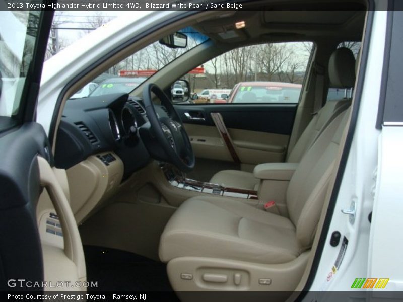 Blizzard White Pearl / Sand Beige 2013 Toyota Highlander Hybrid Limited 4WD