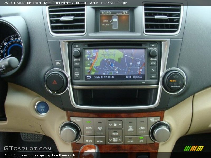Blizzard White Pearl / Sand Beige 2013 Toyota Highlander Hybrid Limited 4WD