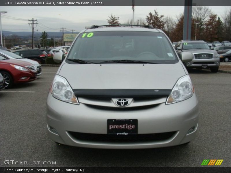 Silver Shadow Pearl / Stone 2010 Toyota Sienna XLE AWD