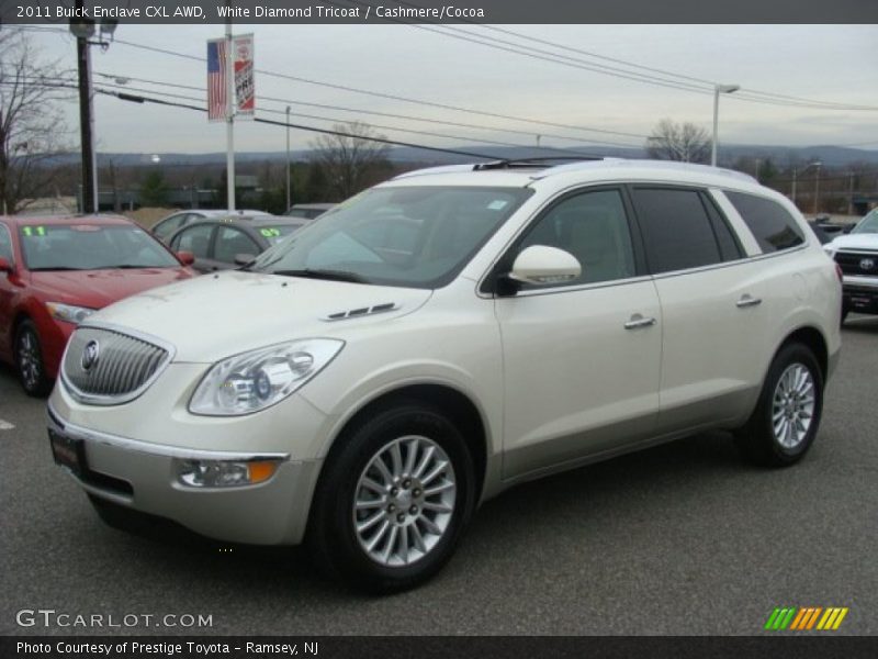 White Diamond Tricoat / Cashmere/Cocoa 2011 Buick Enclave CXL AWD