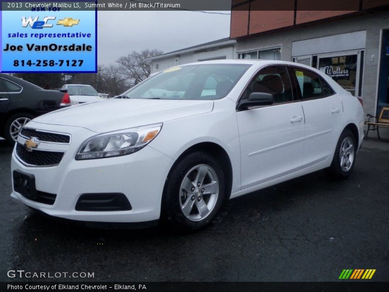 Summit White / Jet Black/Titanium 2013 Chevrolet Malibu LS
