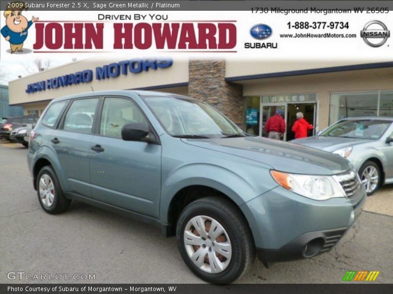 Sage Green Metallic / Platinum 2009 Subaru Forester 2.5 X