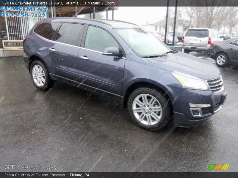 Atlantis Blue Metallic / Ebony 2014 Chevrolet Traverse LT AWD