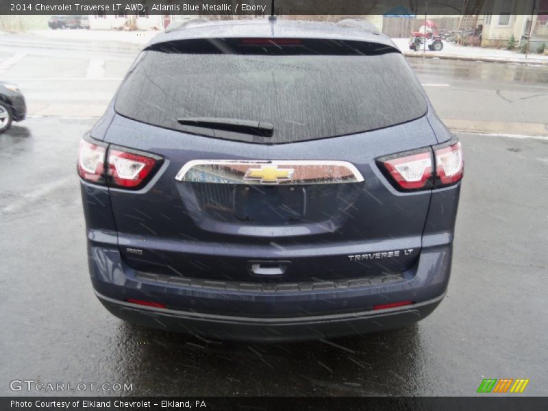 Atlantis Blue Metallic / Ebony 2014 Chevrolet Traverse LT AWD