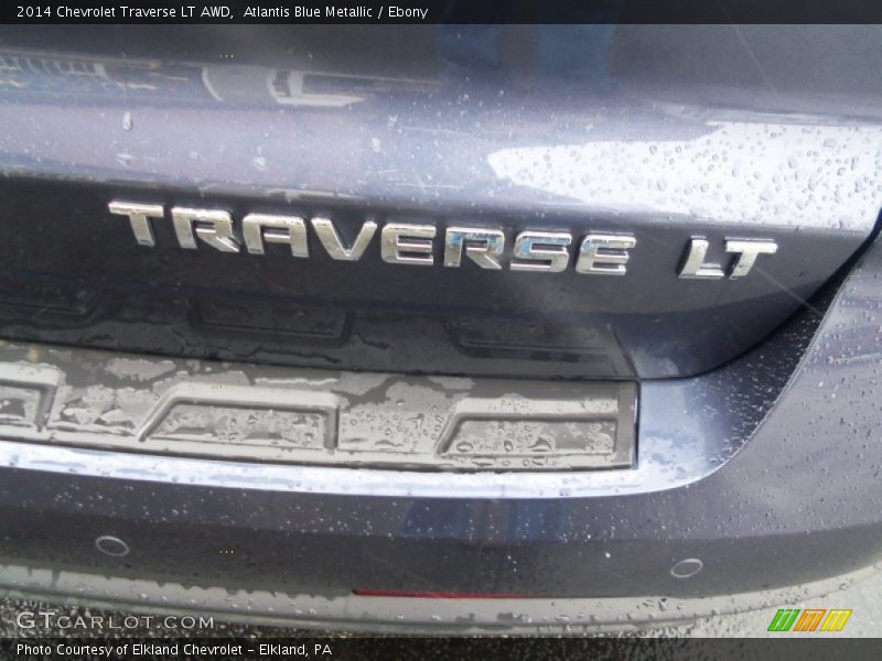 Atlantis Blue Metallic / Ebony 2014 Chevrolet Traverse LT AWD
