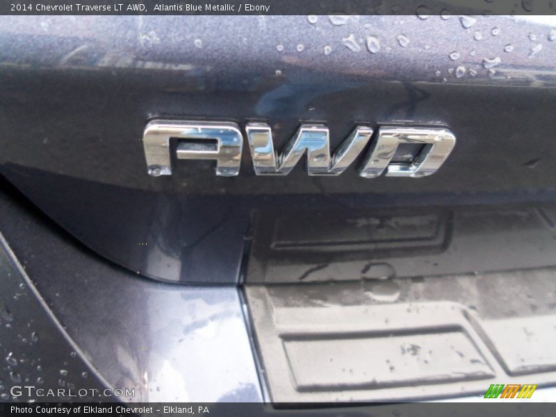 Atlantis Blue Metallic / Ebony 2014 Chevrolet Traverse LT AWD