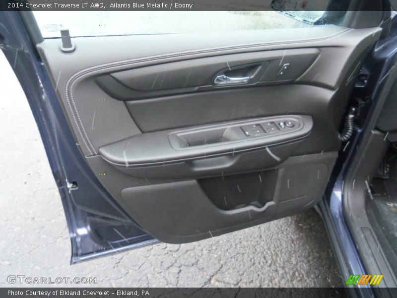 Atlantis Blue Metallic / Ebony 2014 Chevrolet Traverse LT AWD