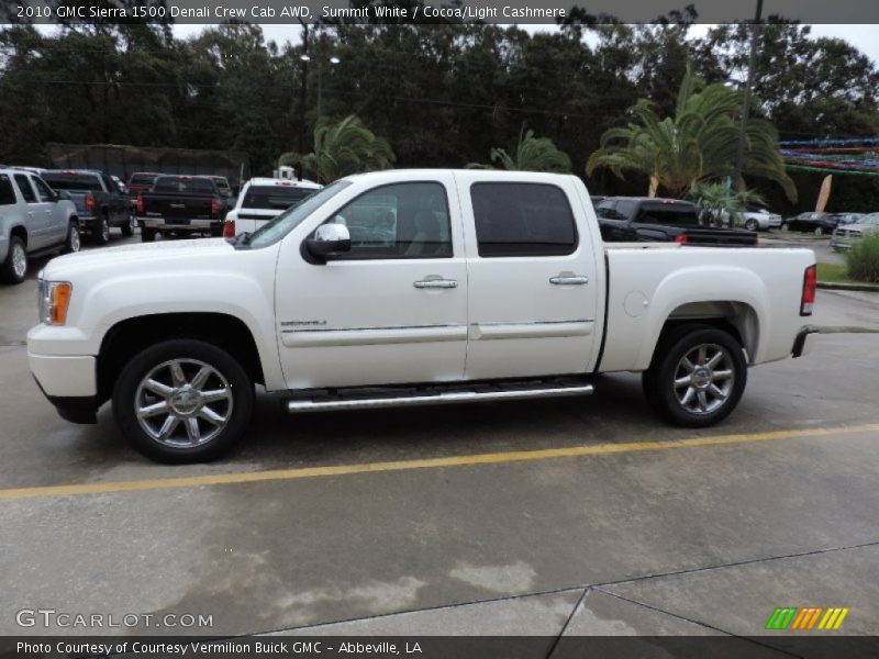 Summit White / Cocoa/Light Cashmere 2010 GMC Sierra 1500 Denali Crew Cab AWD