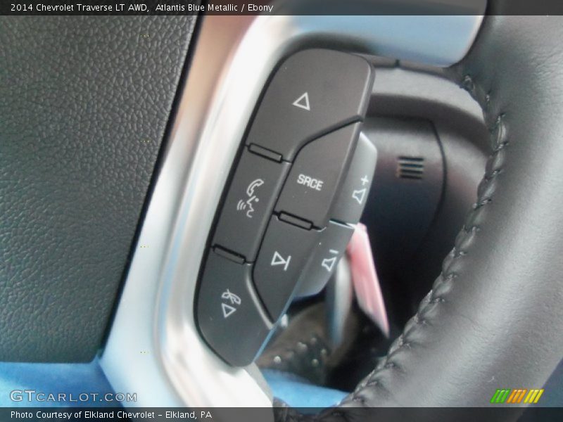 Atlantis Blue Metallic / Ebony 2014 Chevrolet Traverse LT AWD