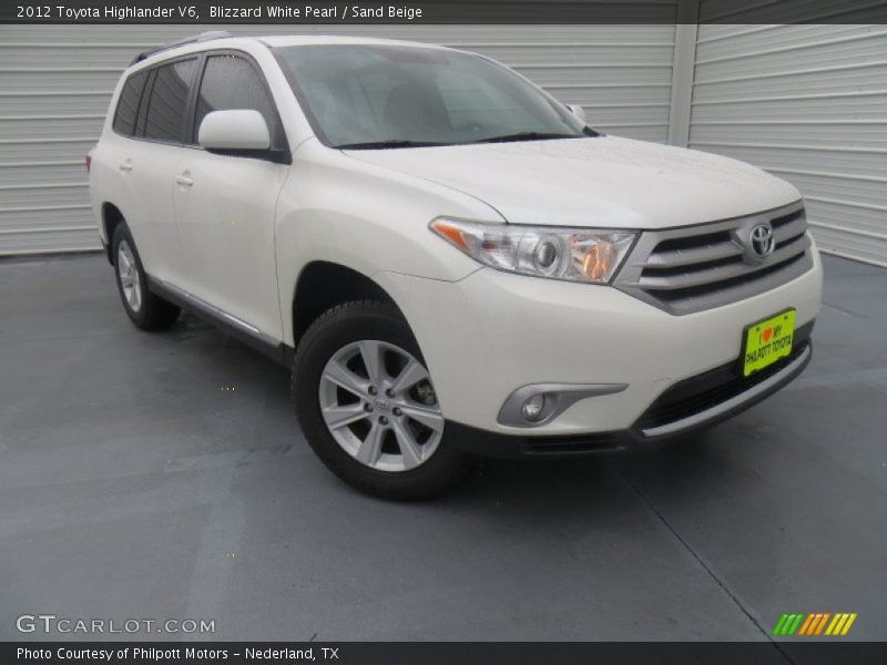 Blizzard White Pearl / Sand Beige 2012 Toyota Highlander V6