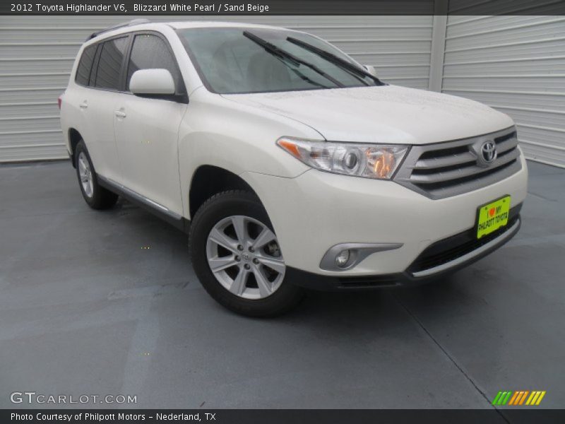 Blizzard White Pearl / Sand Beige 2012 Toyota Highlander V6