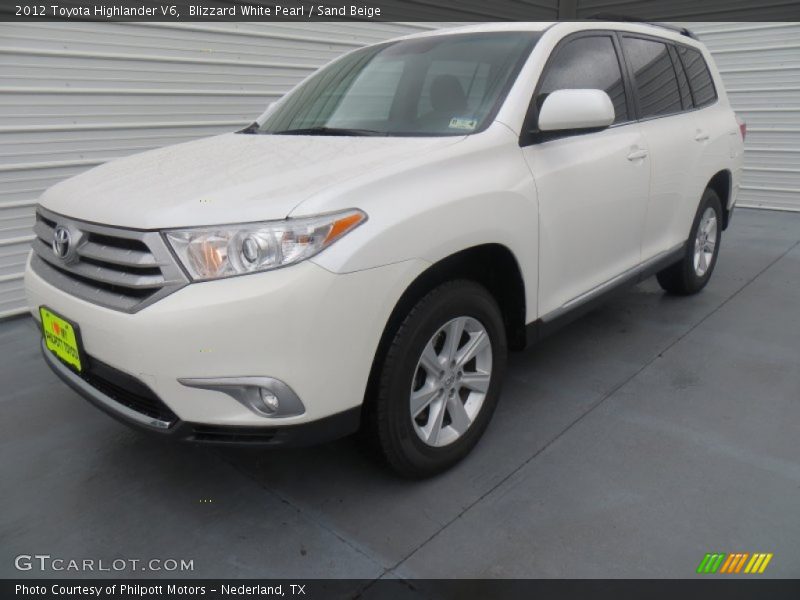 Blizzard White Pearl / Sand Beige 2012 Toyota Highlander V6