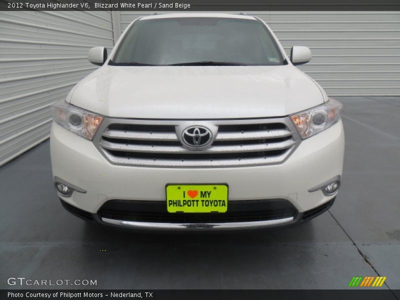 Blizzard White Pearl / Sand Beige 2012 Toyota Highlander V6