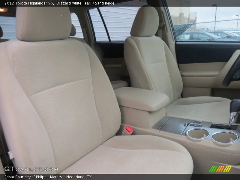 Blizzard White Pearl / Sand Beige 2012 Toyota Highlander V6
