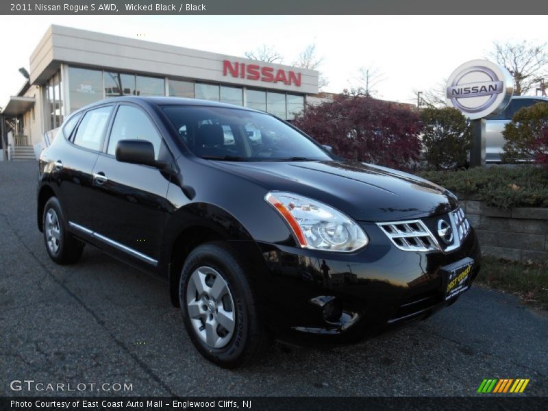 Wicked Black / Black 2011 Nissan Rogue S AWD