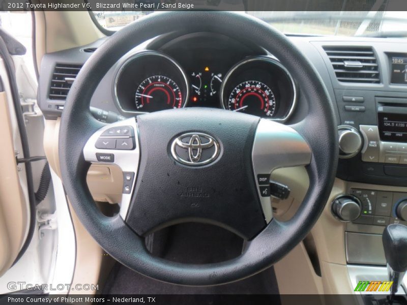 Blizzard White Pearl / Sand Beige 2012 Toyota Highlander V6