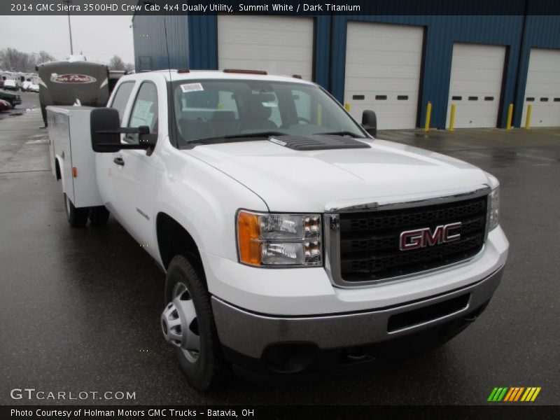 Summit White / Dark Titanium 2014 GMC Sierra 3500HD Crew Cab 4x4 Dually Utility
