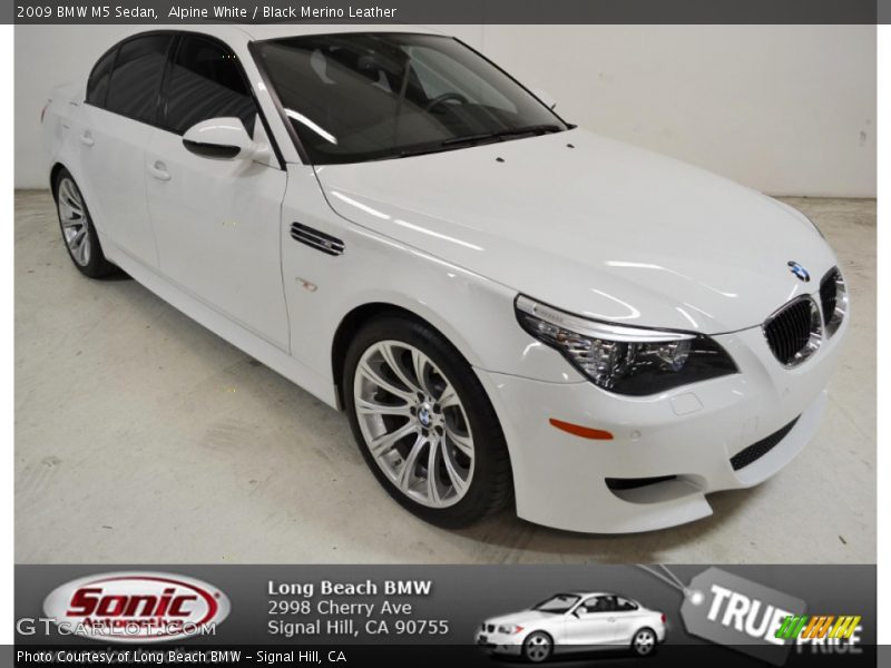 Alpine White / Black Merino Leather 2009 BMW M5 Sedan