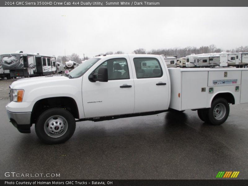 Summit White / Dark Titanium 2014 GMC Sierra 3500HD Crew Cab 4x4 Dually Utility