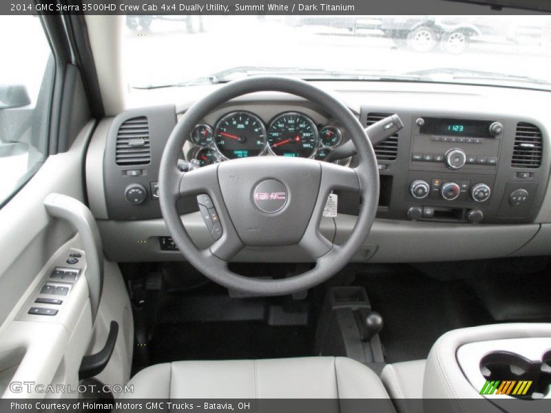 Summit White / Dark Titanium 2014 GMC Sierra 3500HD Crew Cab 4x4 Dually Utility