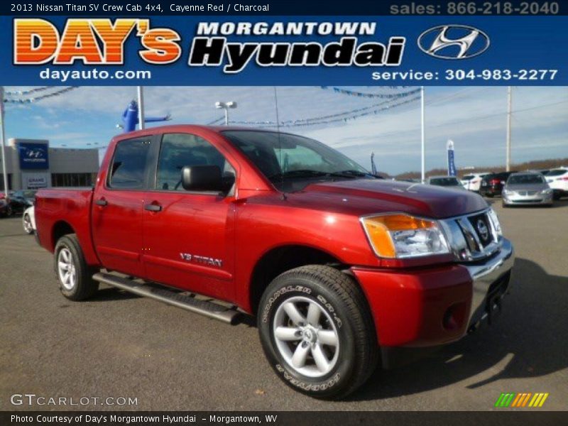 Cayenne Red / Charcoal 2013 Nissan Titan SV Crew Cab 4x4