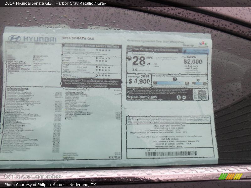 Harbor Gray Metallic / Gray 2014 Hyundai Sonata GLS